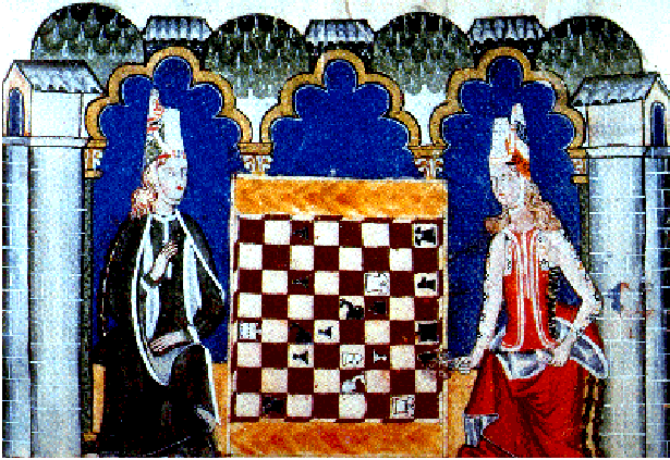 Two women play Chess