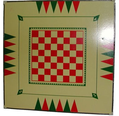 Checker board on back