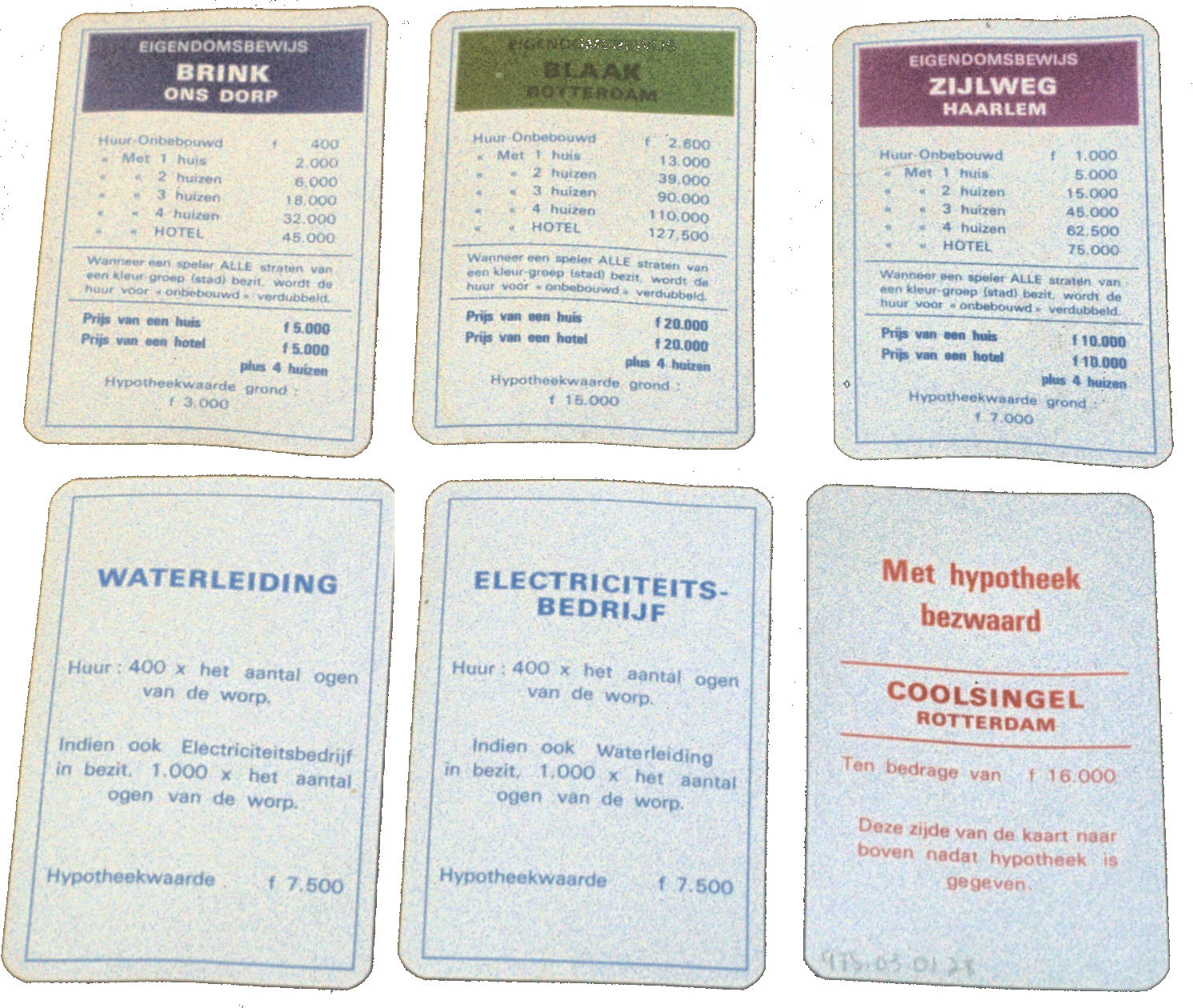 Dutch Monopoly Cards