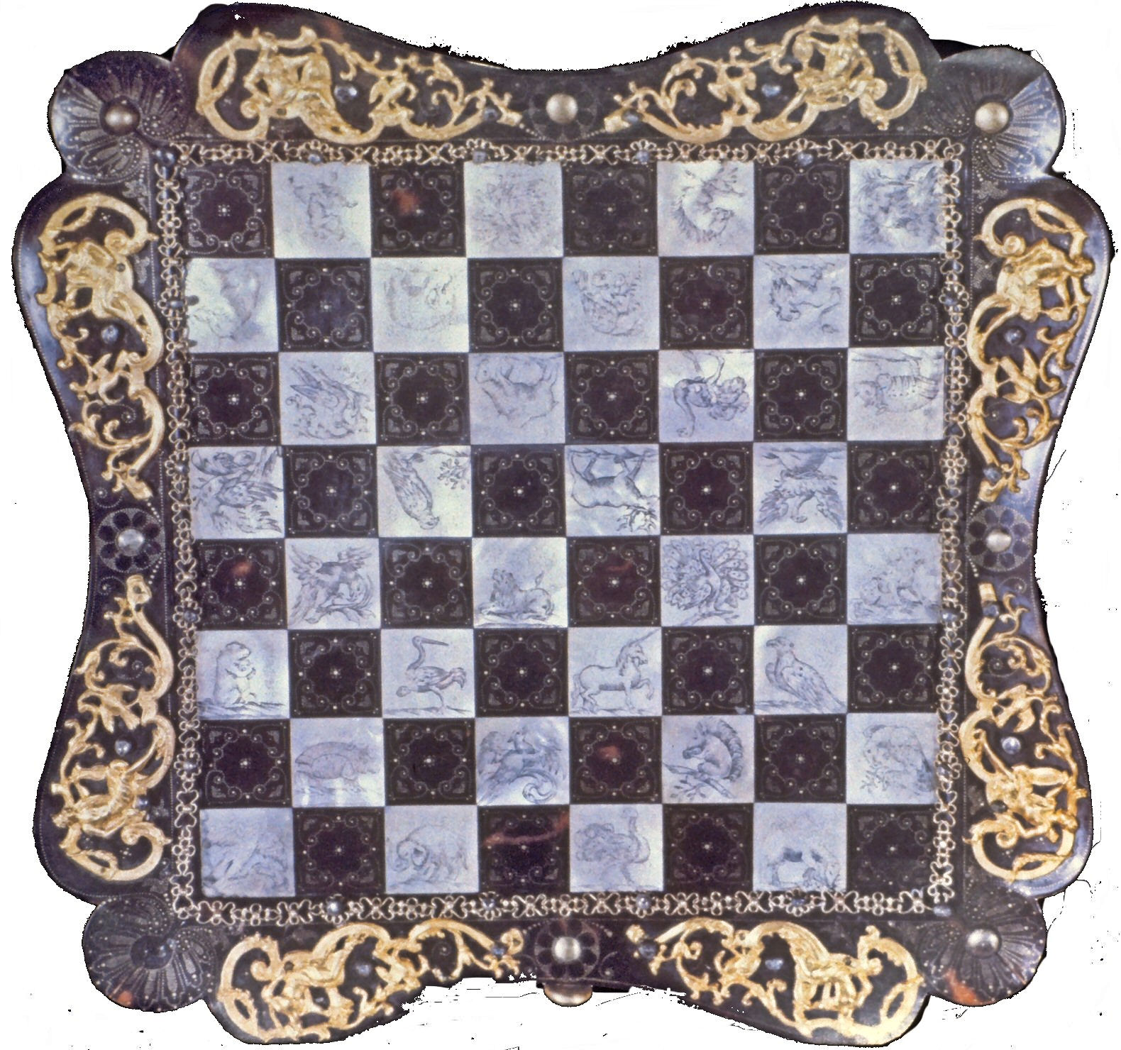 Fluted German chess board